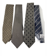 Set of Four 100% Silk Matinique Dark-Tone Ties, New - $26.05 CAD