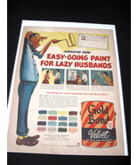 Vintage Gold Bond Velvet Paint Color Advertisement - 1950&#39;s Paint Advert... - $12.99