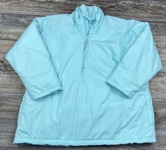 Nike Women&#39;s Turquoise Blue 1/2 Zip Jacket Warm Fleece Lined Mock Neck Size XL - £24.76 GBP