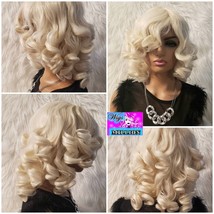 Marilyn Monroe&quot; White Blonde Synthetic Wig With Bouncy Curls Bob Wig hair loss,  - £57.28 GBP