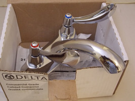 Delta 21C144 Commercial 4 in. Centerset 2-Handle Bathroom Faucet,Polished Chrome - £114.57 GBP