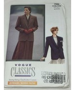 Vintage Vogue Classics 7594 Sewing Pattern Womens Jacket Petite 12 14 16 - £19.74 GBP