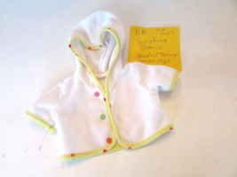 American Girl Bitty Baby Sunshine Beach Hooded Terry Cover Up White Yellow - $10.72 CAD