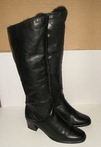 SANTANA Women&#39;s Canadian Black Leather Zipper Knee-High Boots Size 7.5 M... - £31.32 GBP