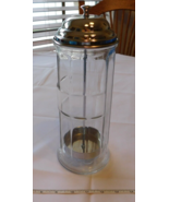Table Craft Glass Straw Holder Container Barber Comb 11.25&quot; Tall Pre-owned - £20.19 GBP