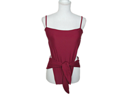 NEW Womens Wrap and Tie One Piece Swimsuit Burgundy Wine Maroon Size M NWOT - $18.35