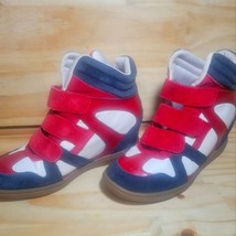 Women Skechers SKCH+3 Leather Suede Snecker Boots High Top Size 6 Red &amp; Blue - £10.32 GBP