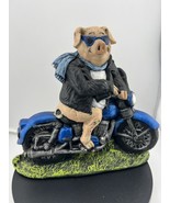 Vintage Pig On Anthropomorphic Biker Motorcycle Hog Nowell Chalkware Fig... - $19.00