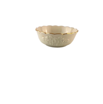 Antique Vintage Elegant  Ceramic Lenox Off White Gold Trim Candy Dish ($) - £38.92 GBP