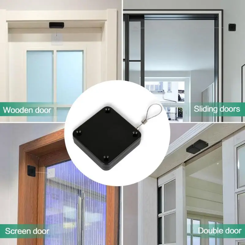 House Home Punch-free Automatic Sensor Door Closer Spring Closing Door Zinc Allo - £19.98 GBP