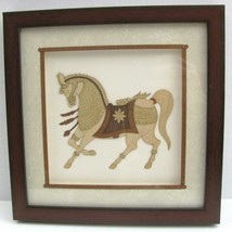 Laser Cut Out Wood Etched Horse Square Framed Wall Art Print 10 x 10 Han... - $14.36