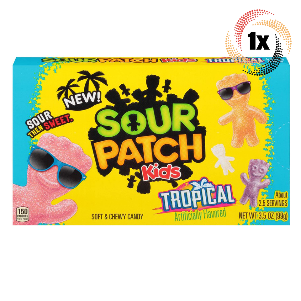 1x Pack | Sour Patch Kids Tropical Assorted Soft Chewy Candy Theater Box... - $9.54