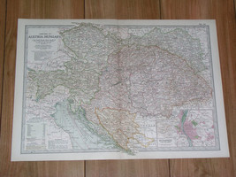 1902 Antique Map Of Austria Hungary Empire Poland Transylvania Galicia Ukraine - £26.04 GBP