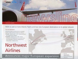 2 Issues Newsline Northwest and KLM Royal Dutch Airlines Corporate Newsletter - £14.77 GBP