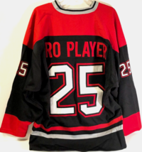 Pro Player #25 Vintage 90s Stitched Black Red Hockey Jersey L - $54.96