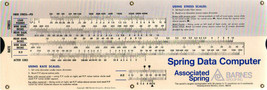 Vintage Slide Rule Spring Weight Calculator &amp; Data Computer - Barnes Gro... - $14.95
