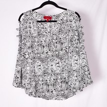 Jennifer Lopez Women&#39;s B&amp;W Open Sleeve Tunic Blouse Size Medium - £18.36 GBP