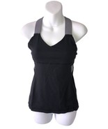 LULULEMON  Sz 6 Black Accent Criss Cross Back Tank Top - $24.08