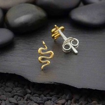 Bronze Snake Earrings 9x5mm - $307.03 MXN