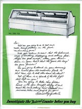1930 Federal Refrigerator Food Counter Brochure &amp; Business Reply Card  - £27.67 GBP
