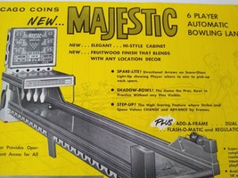 Chicago Coin Majestic Arcade FLYER Original NOS Ball Bowling Alley Game ... - $31.83