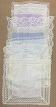 Lot of 7 Vintage white blue lace handkerchiefs Napkins *4 C12 - £25.01 GBP