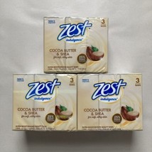 Zest Indulgence Cocoa Butter &amp; Shea Moisturizing Beauty Bar Soap, 9 Bars (3x3) - £16.96 GBP