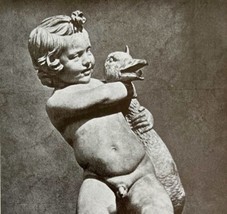 1927 Boy With The Goose Statue Boethos Antique Art Print Ephemera DWM7A - £16.77 GBP