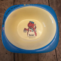 1992 Barney Vintage Plastic Melamine Bowl Barney Loves to Paint 90s Selandia - £6.32 GBP