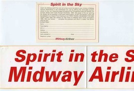 Midway Airlines Spirit in the Sky Bumper Sticker and Free Travel Postcard - £18.60 GBP