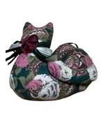 Cute Vintage Hand Made Floral Linen Sitting Cat Plush Pin Cushion Kitty - $362.74 MXN