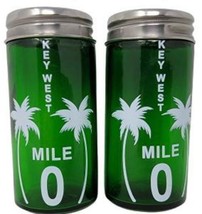 Key West Florida Mile Zero Glass Salt Pepper Shaker Set BeachHouse Vacation Gift - £11.34 GBP