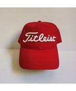 Titleist Red with White Embroidered Logo Golf Hat Baseball Cap Adjustabl... - $14.01