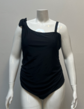 George Women&#39;s One Shoulder Tie W/ Adjustable Strap 1Pc Swimsuit Black 22W New - $13.99