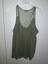 American Eagle Outfitters Ladies Sleeveless KNIT/NET Army Green TOP-JR. M-WORN 2 - £6.05 GBP