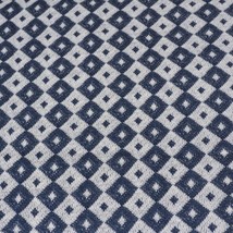 Vintage 1970&#39;s 1960&#39;s Blue White Stretch Polyester Blend Fabric 62&quot;x152&quot; - $178.57