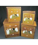 Nesting set of canisters fighting roosters from 1950&#39;s - $42.00