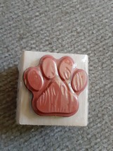 Paw Print Rubber Stamp on Wood Block for Stamping Crafting Scrapbooking 1 Inch - £4.74 GBP