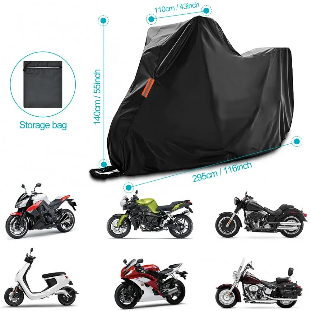 Motorcycle Cover 420D Oxford Cloth Waterproof Outdoor Scooter Protection Shelter - £35.43 GBP