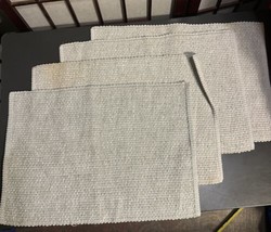 Set of 4 Silver Sparkle Placemats Cotton Cloth Christmas 16x12 - $4.95