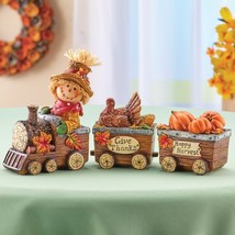 Fall Harvest Scarecrow Train Figurine Statue Thanksgiving Autumn Table D... - $348.97 MXN