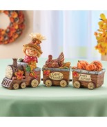 Fall Harvest Scarecrow Train Figurine Statue Thanksgiving Autumn Table D... - $343.11 MXN