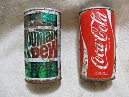 Vintage Collectible Metal COCA-COLA &amp; MOUNTIAN DEW Distressed Can-Diner-... - $14.95