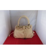 MICHAEL KORS LEATHER DRAWSTRING SATCHEL, TOTE BAG - LIGHT BEIGE #001 - $79.19