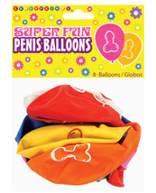 Super Fun Penis Balloons - Pack Of 8 - £11.18 GBP