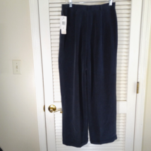 Jones New York Silk Lined Blue Pants Size 14 Pockets Wide Leg Cuffed Hem... - £30.07 GBP