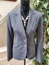 Classiques Entier Women Gray Polyester Single Breasted Long Sleeve Blazer Size 8 - £22.12 GBP