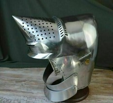Medieval Knight Bascinet Armor Steel Helmet Pig Face Warrior Battle Ready Helmet - £195.05 GBP