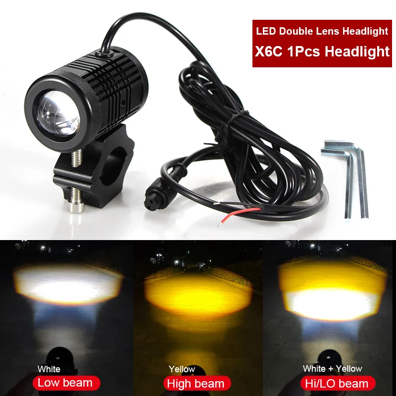 Car Motorcycle bike Headlight bulb LED Projector Lens Double Hi Lo Lamp Driving  - £478.31 GBP