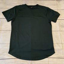 Cuts Mens Size XL Curve Hem Short Sleeve Shirt Green - £15.65 GBP